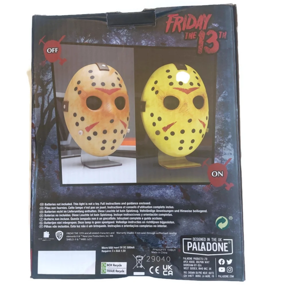 Friday The 13th Jason Voorhees Mask Light Free Standing And Wall Mountable - Picture 4 of 5